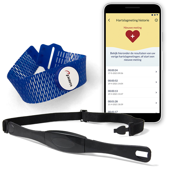 Atris-band met PAM-sensor, hartslagband en patienten App